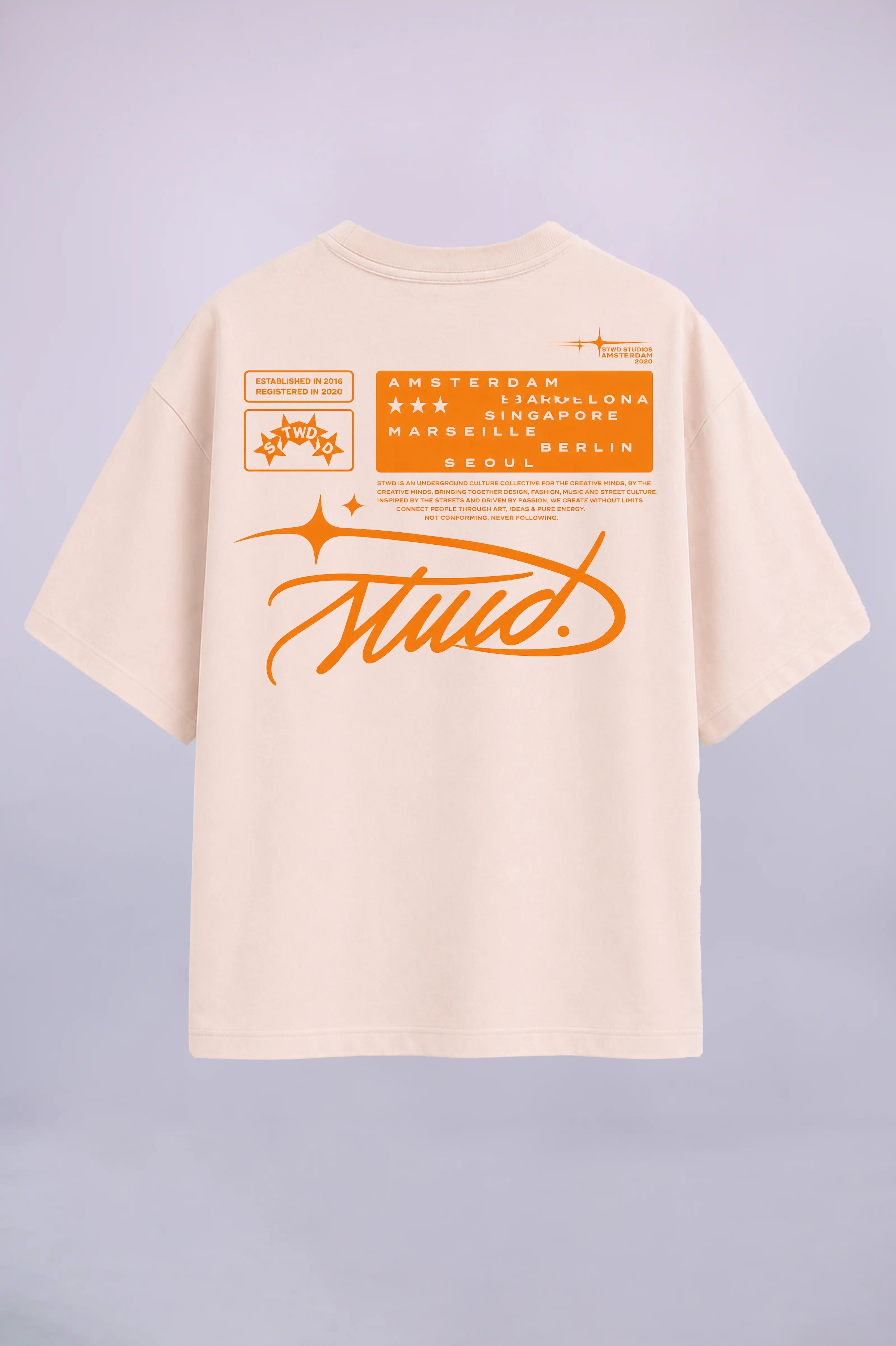 Unisex STWD Beige Oversized T-Shirt