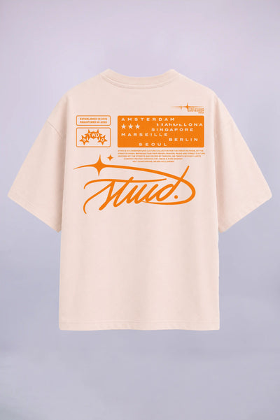 Unisex STWD Beige Oversized T-Shirt