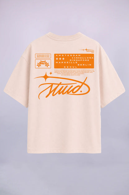 Unisex STWD Beige Oversized T-Shirt