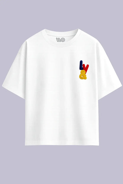 LV Style Sun Back Embroidered T-Shirt