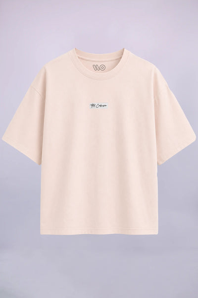 Total Confusion Beige Graphic Oversized T-Shirt