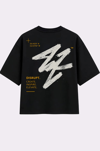 Disrupt Brushstroke Black Graphic T-Shirt