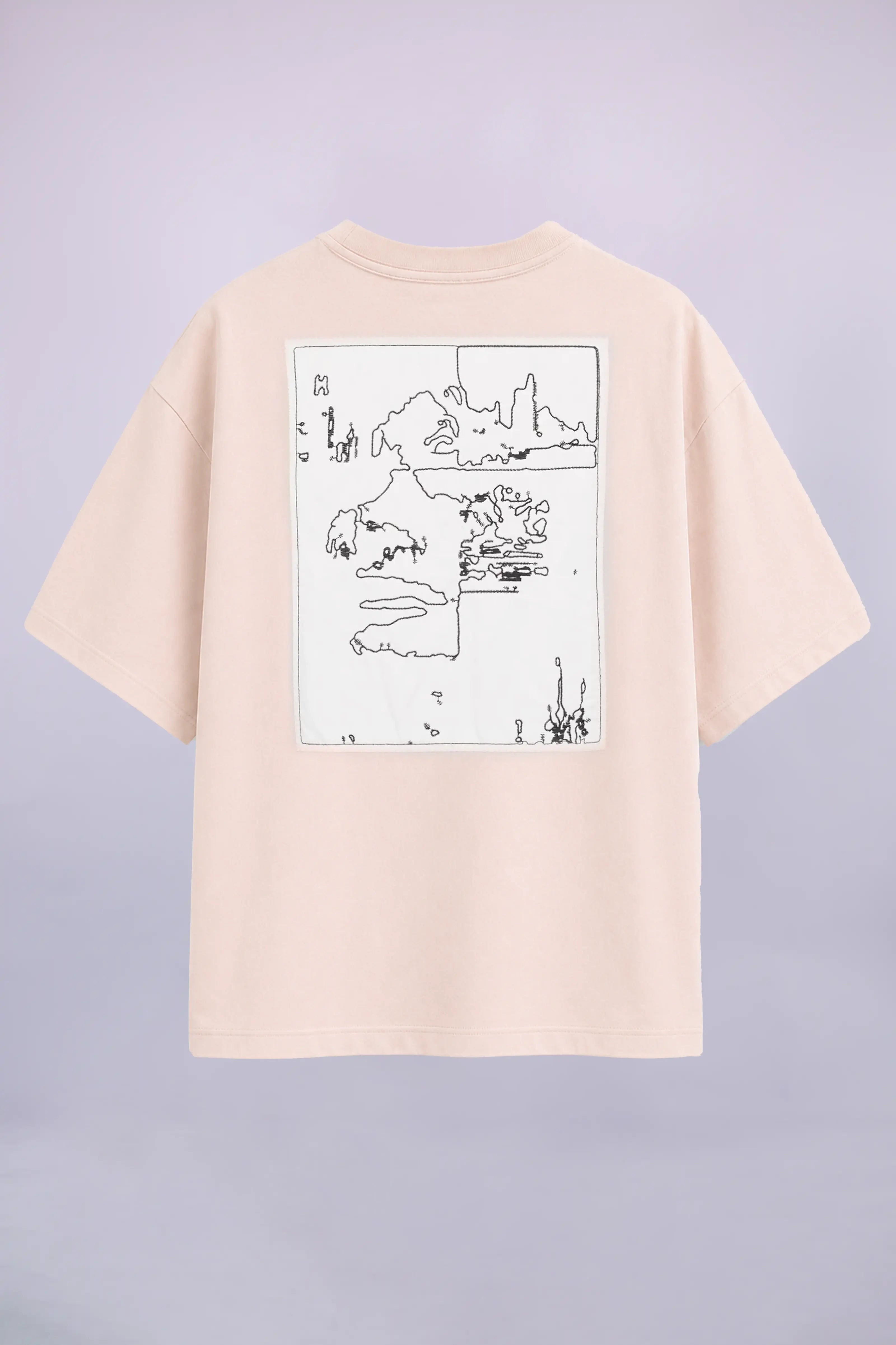 Total Confusion Beige Graphic Oversized T-Shirt