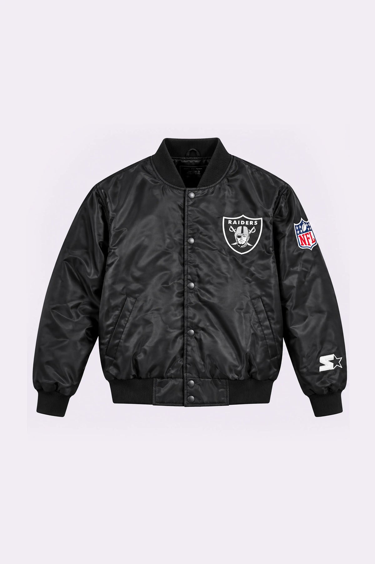Raiders Satin Bomber Jacket - front view