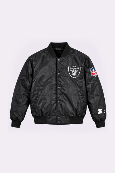 Raiders Satin Bomber Jacket - front view