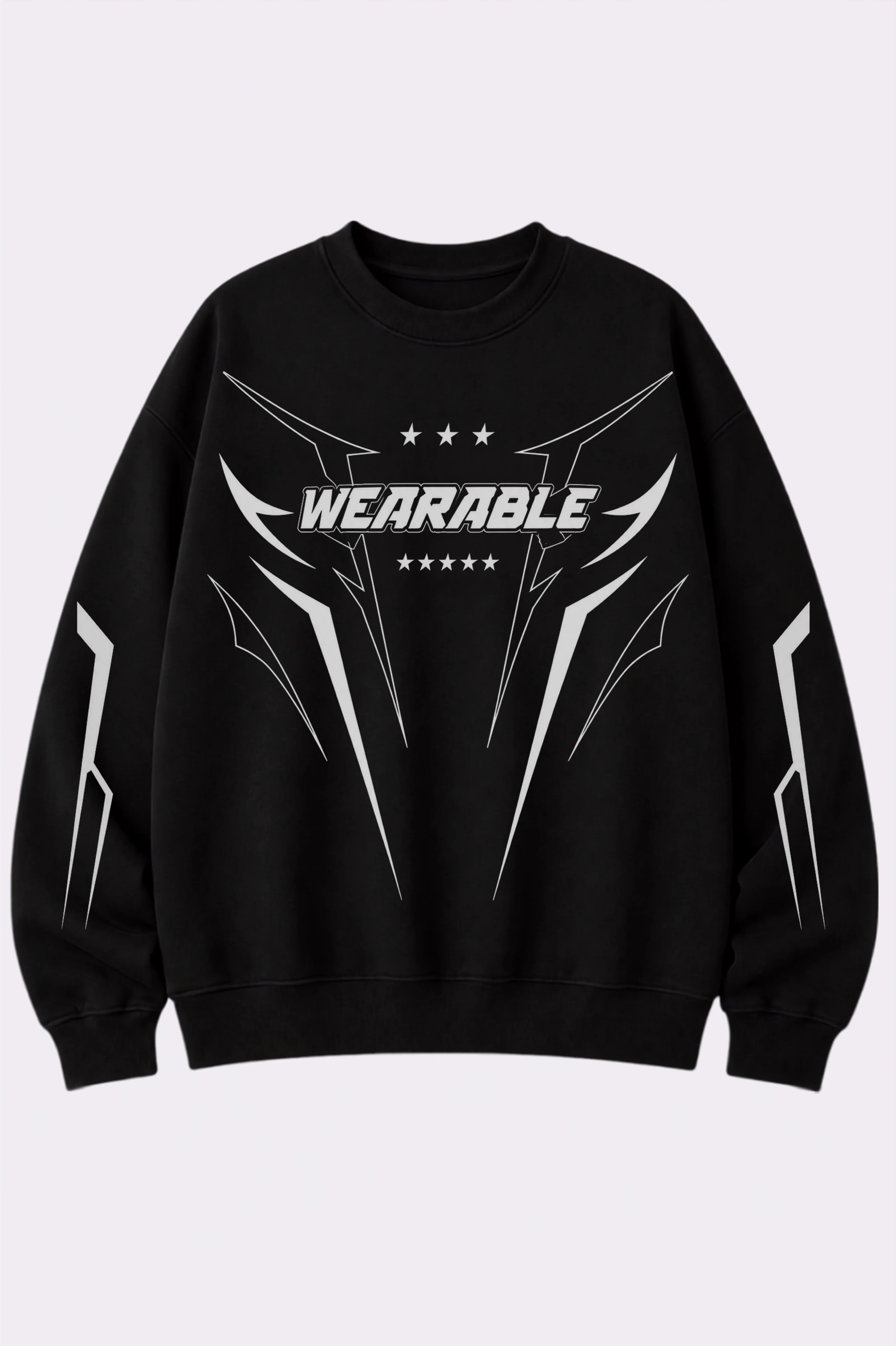Wearable Printed Black Sweatshirt