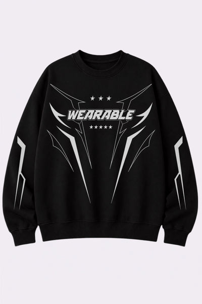 Wearable Printed Black Sweatshirt