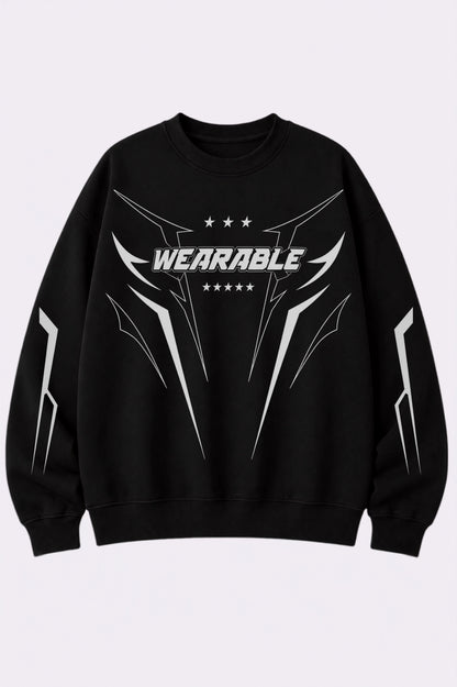 Wearable Printed Black Sweatshirt