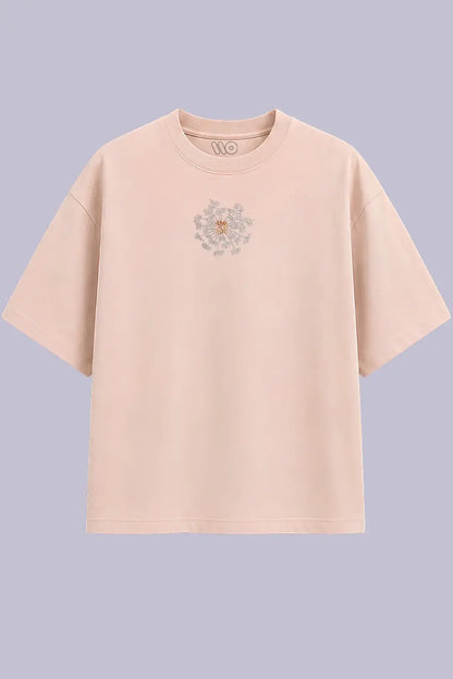 Floral Oversized Beige T Shirt