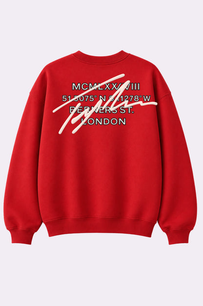 Signature Coordinates Red Graphic Sweatshirt