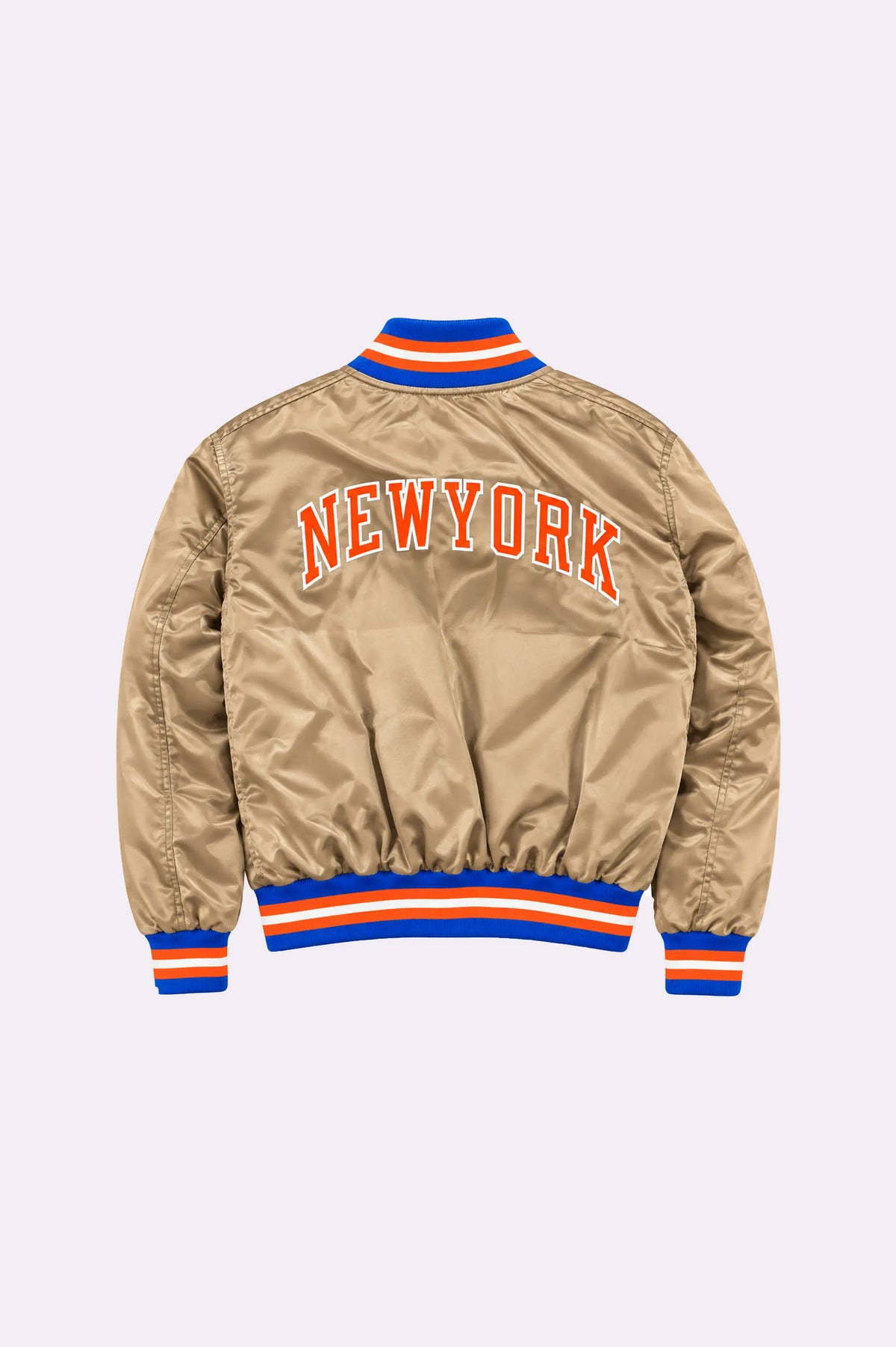 Beige New York Knicks Jacket - back view