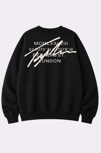 Signature Coordinates Black Graphic Sweatshirt