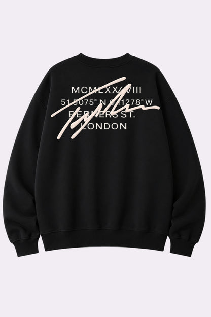 Signature Coordinates Black Graphic Sweatshirt