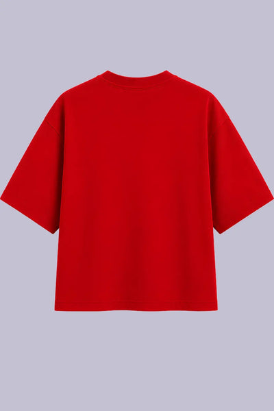 Scooby Doo Embroidered Red Oversized T-Shirt