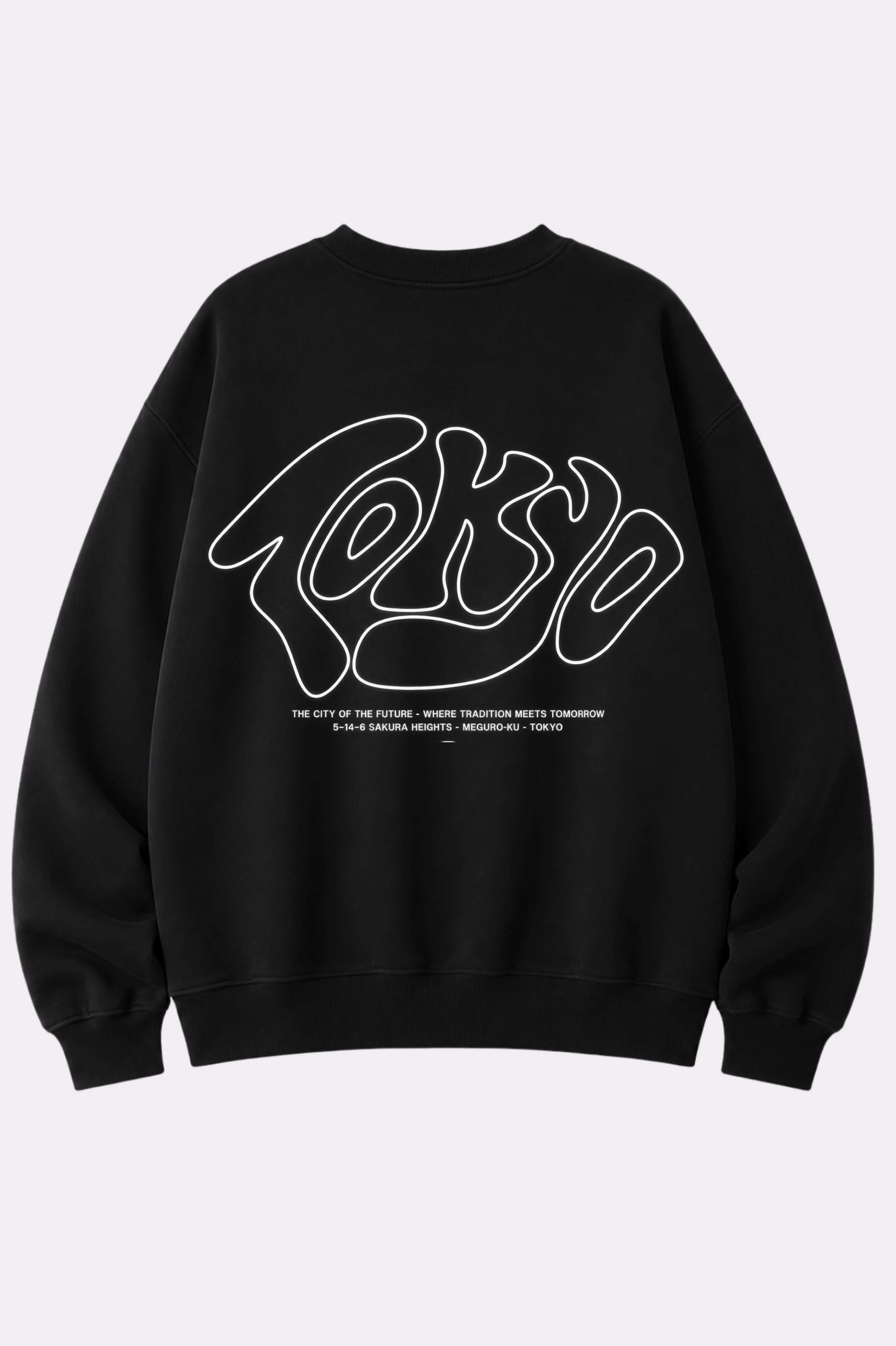 Tokyo Graphic Black Oversized Sweatshirt