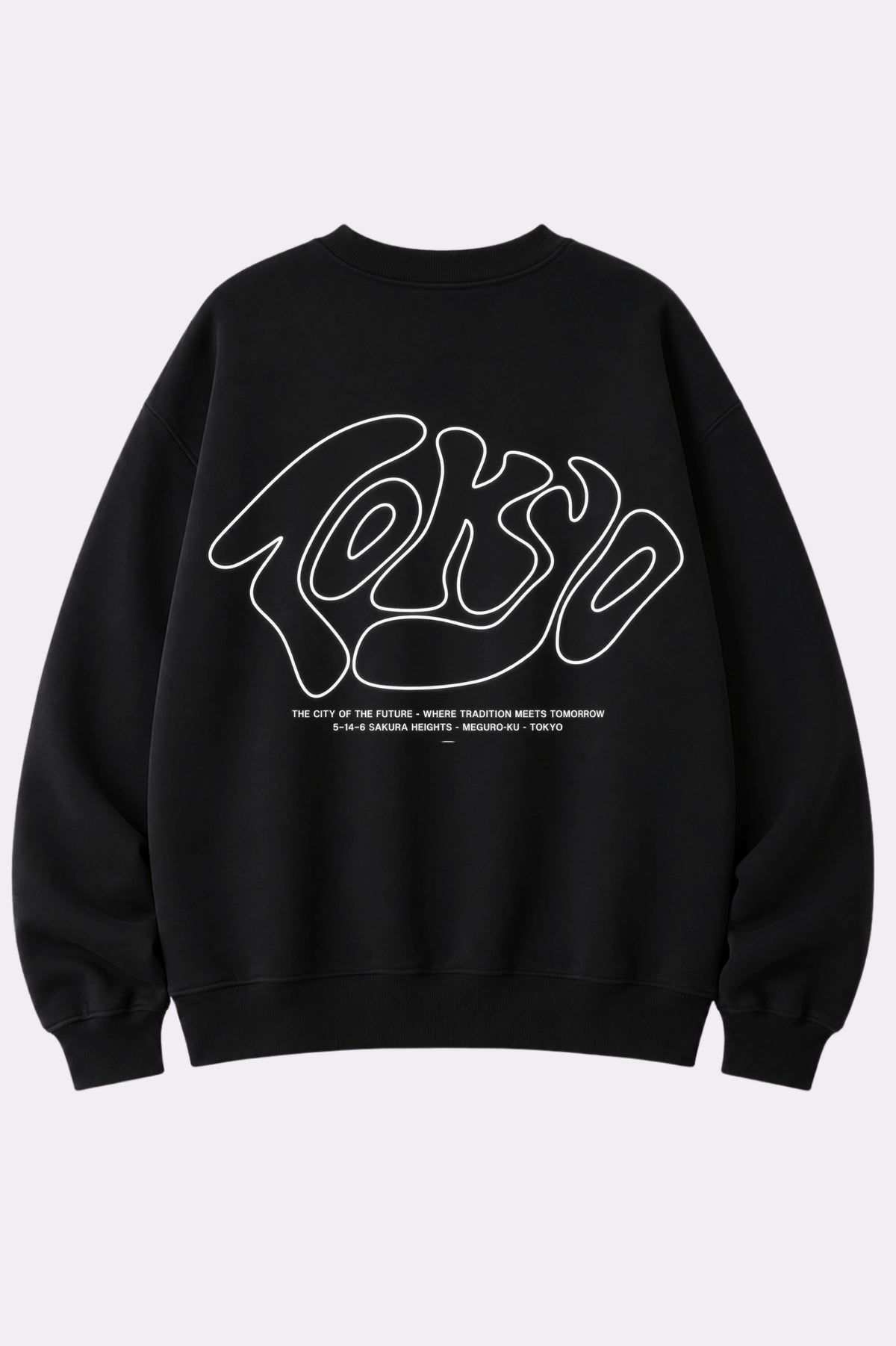Tokyo Graphic Black Oversized Sweatshirt
