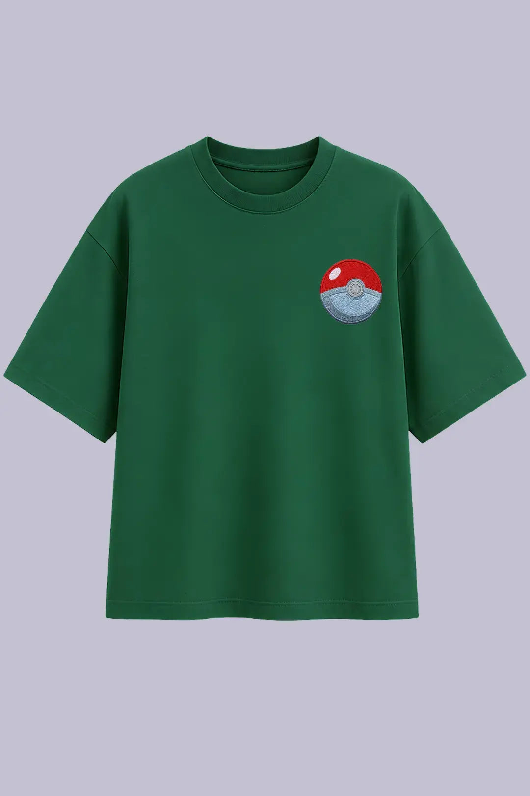 Pokemon Scyther Embroidered Green Oversized T-Shirt