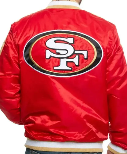 49ERS SF Red Satin Varsity Jacket