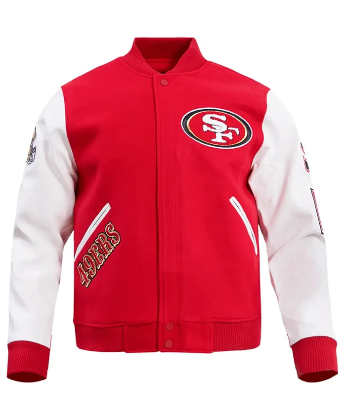 49ers San Francisco Red And White Varsity Jacket