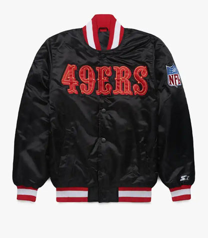 49ers Starter Black Varsity Jacket