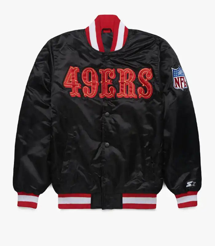 49ers Starter Black Varsity Jacket