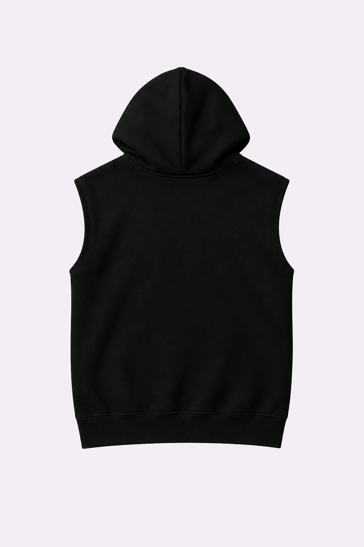 Black Casual Sleeveless Hooded Vest