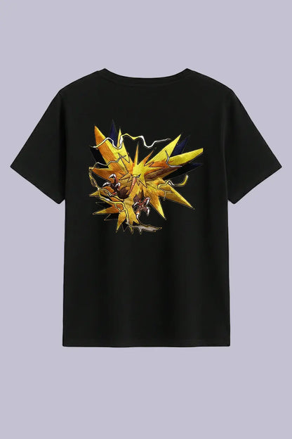 Pokemon Zapdos Embroidered Black T-Shirt