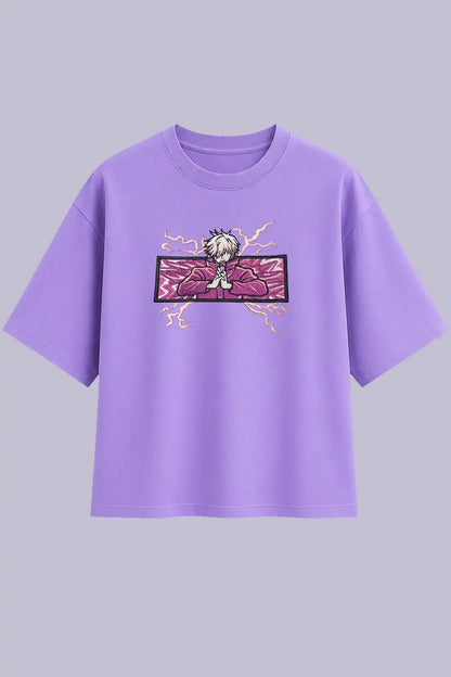 Gojo Anime Embroidered Purple T-Shirt