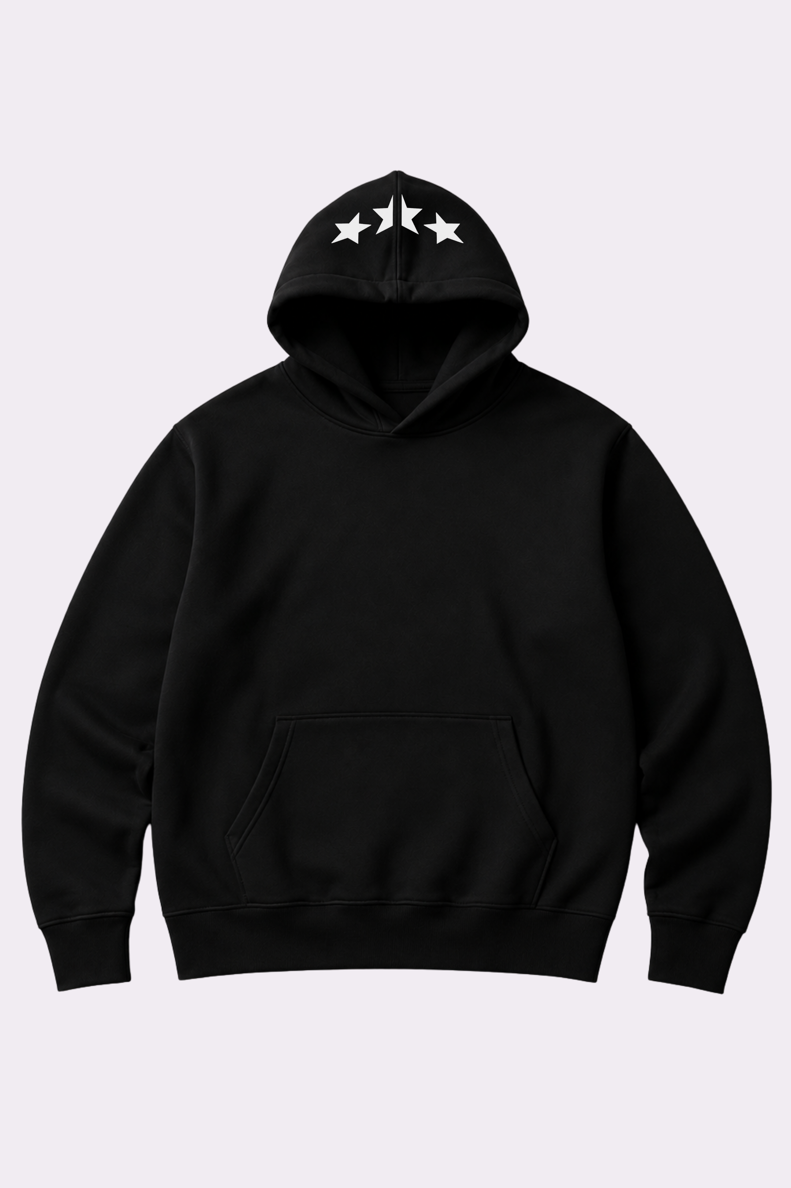Star Ring Graphic Black Pullover Hoodie