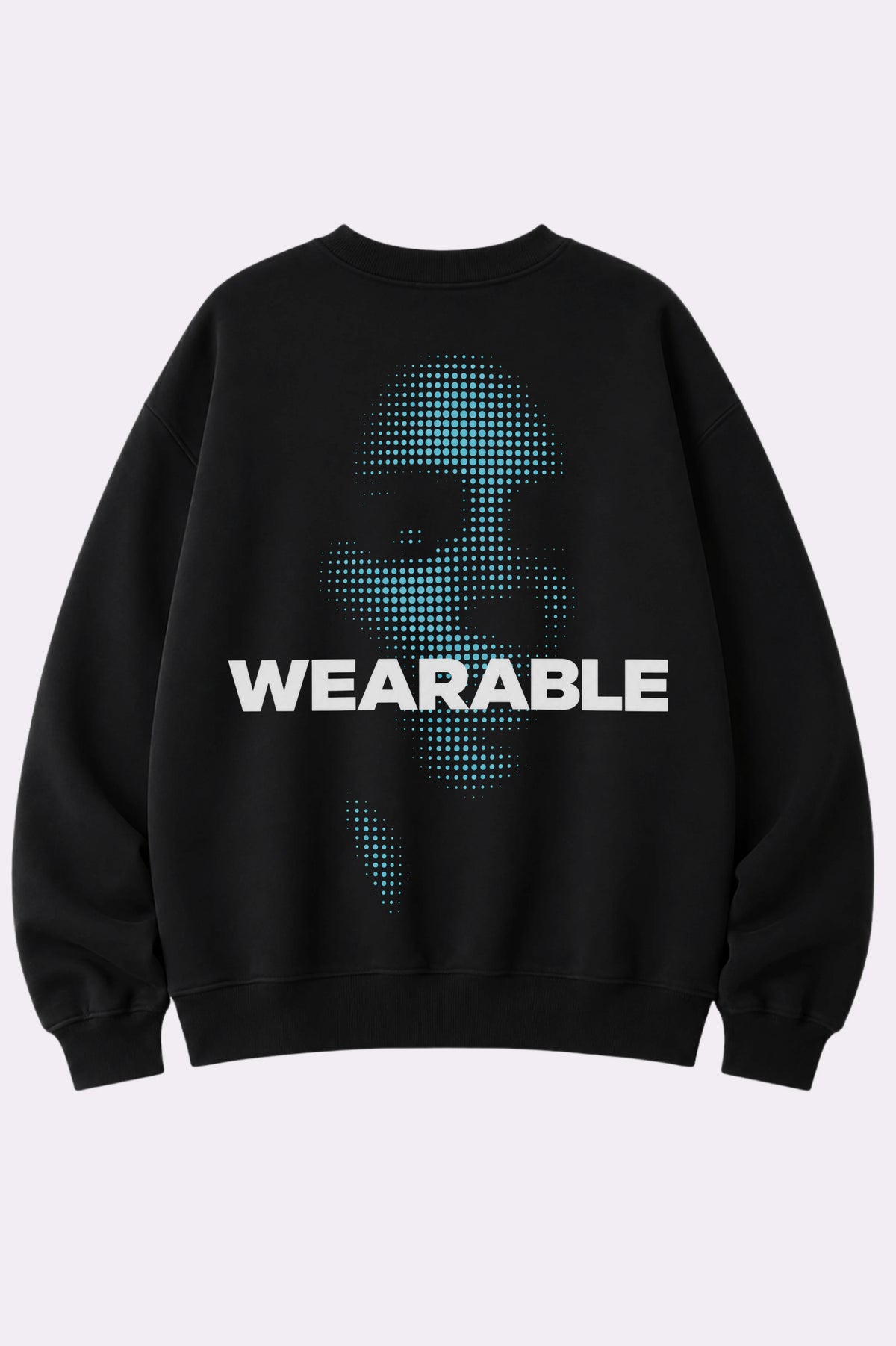 Wearable Print Black Crew Neck Sweatshirt