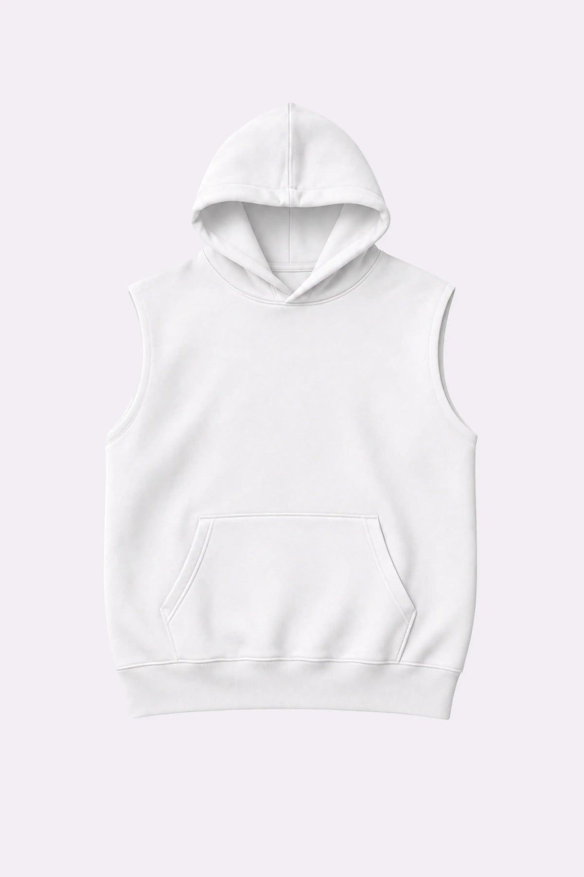 White Casual Sleeveless Hooded Vest