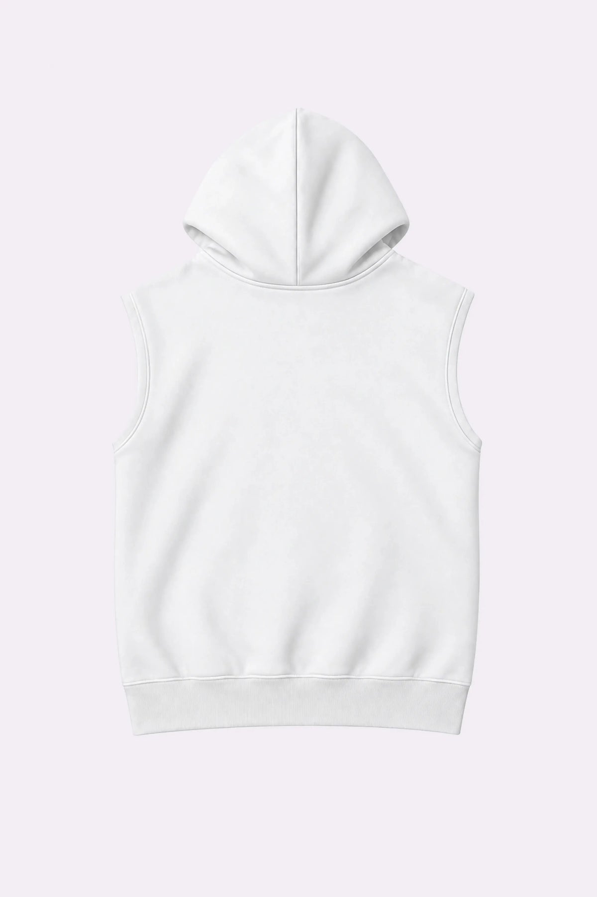 White Casual Sleeveless Hooded Vest
