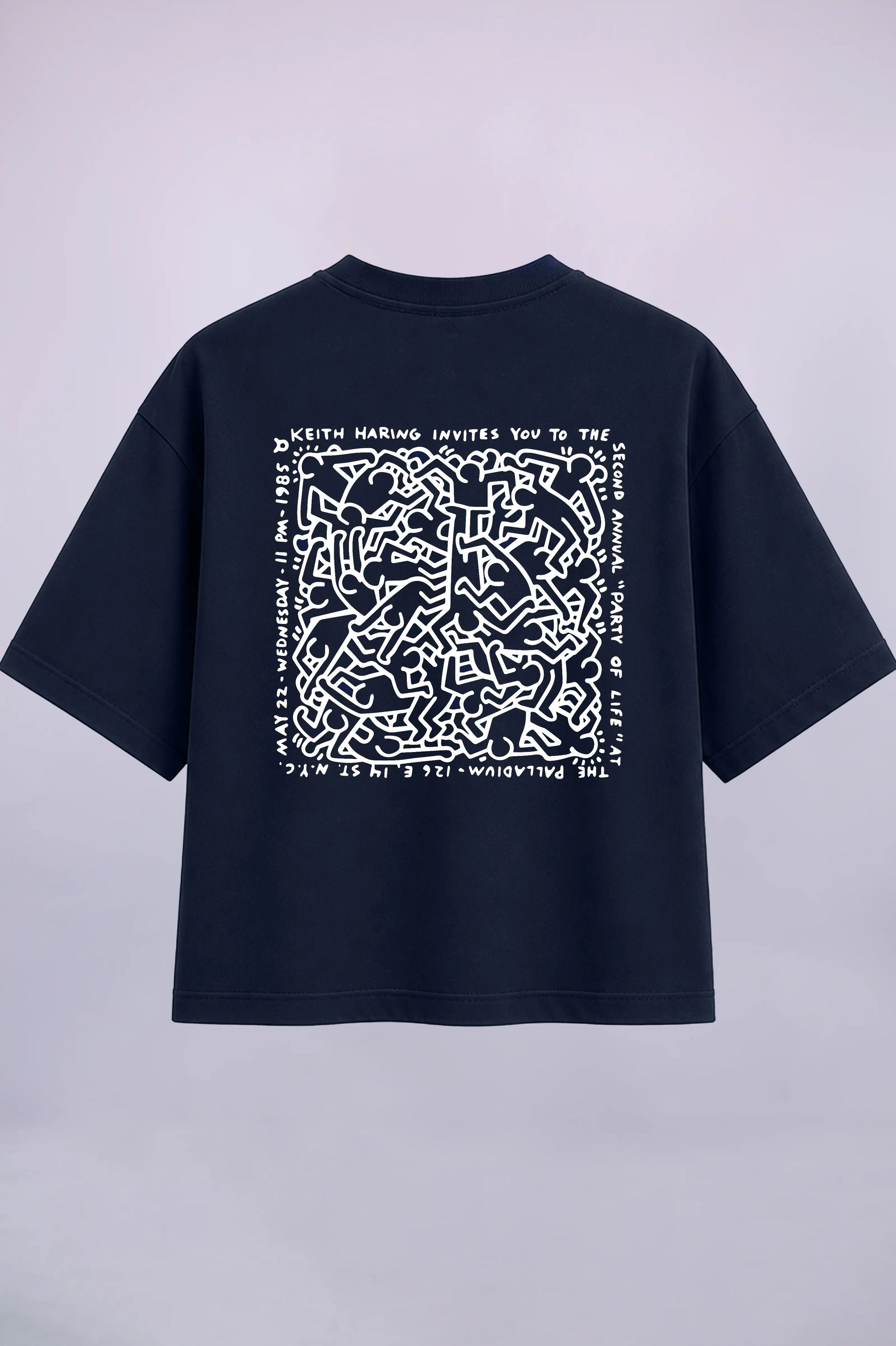 Keith Haring Navy Blue Oversized T-Shirt