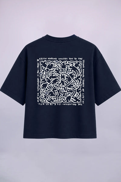 Keith Haring Navy Blue Oversized T-Shirt