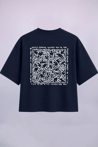 Keith Haring Navy Blue Oversized T-Shirt