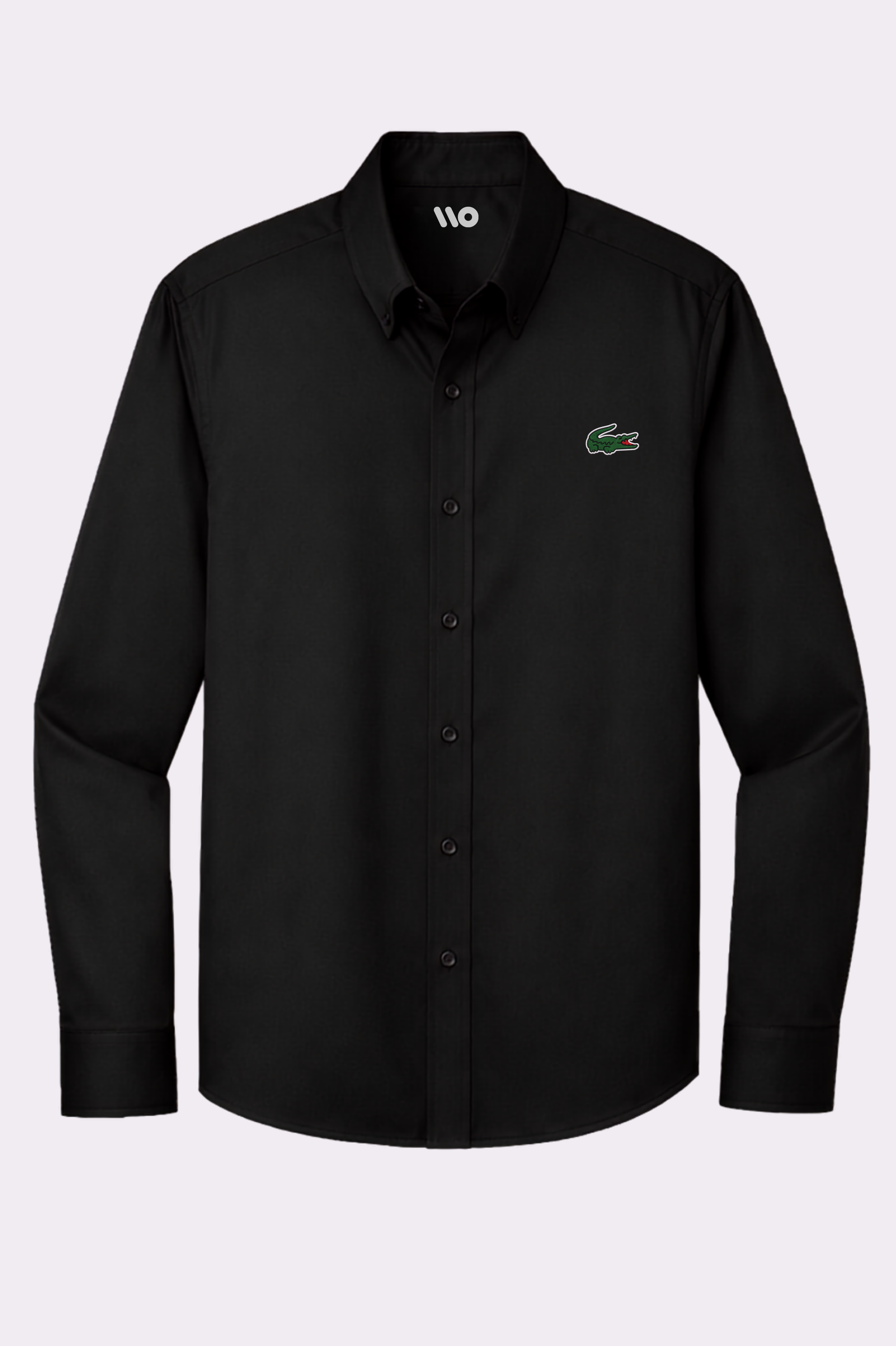 Men’s Classic Black Embroidered Button-Down Shirt