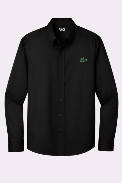 Men’s Classic Black Embroidered Button-Down Shirt