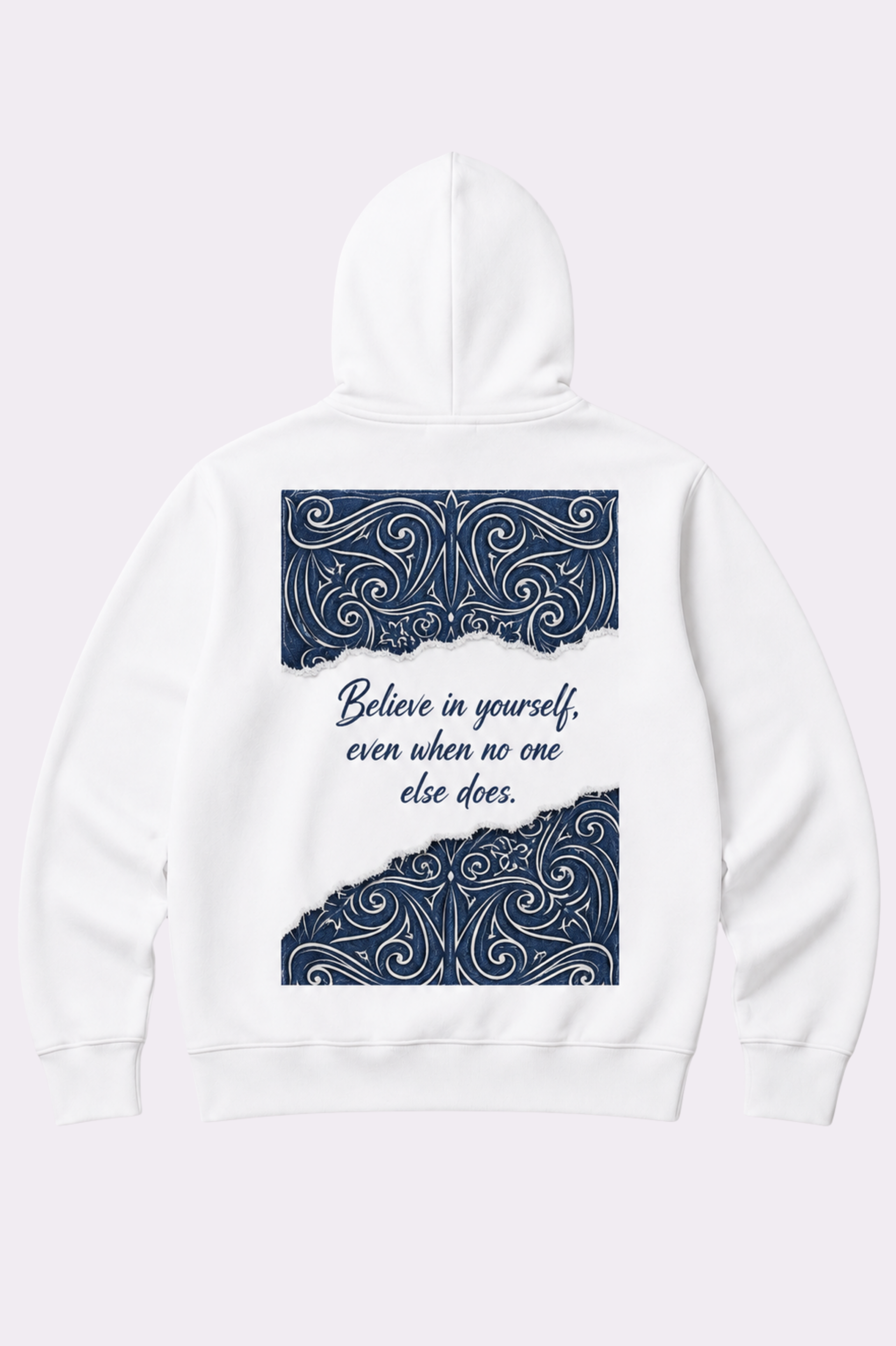 Believe in Yourself White Oversized Hoodie