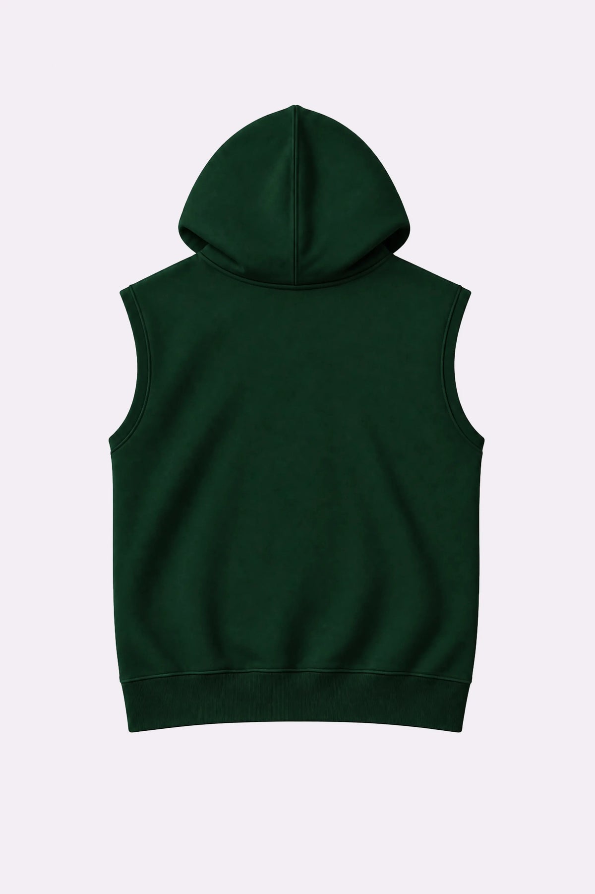 Green Casual Sleeveless Hooded Vest