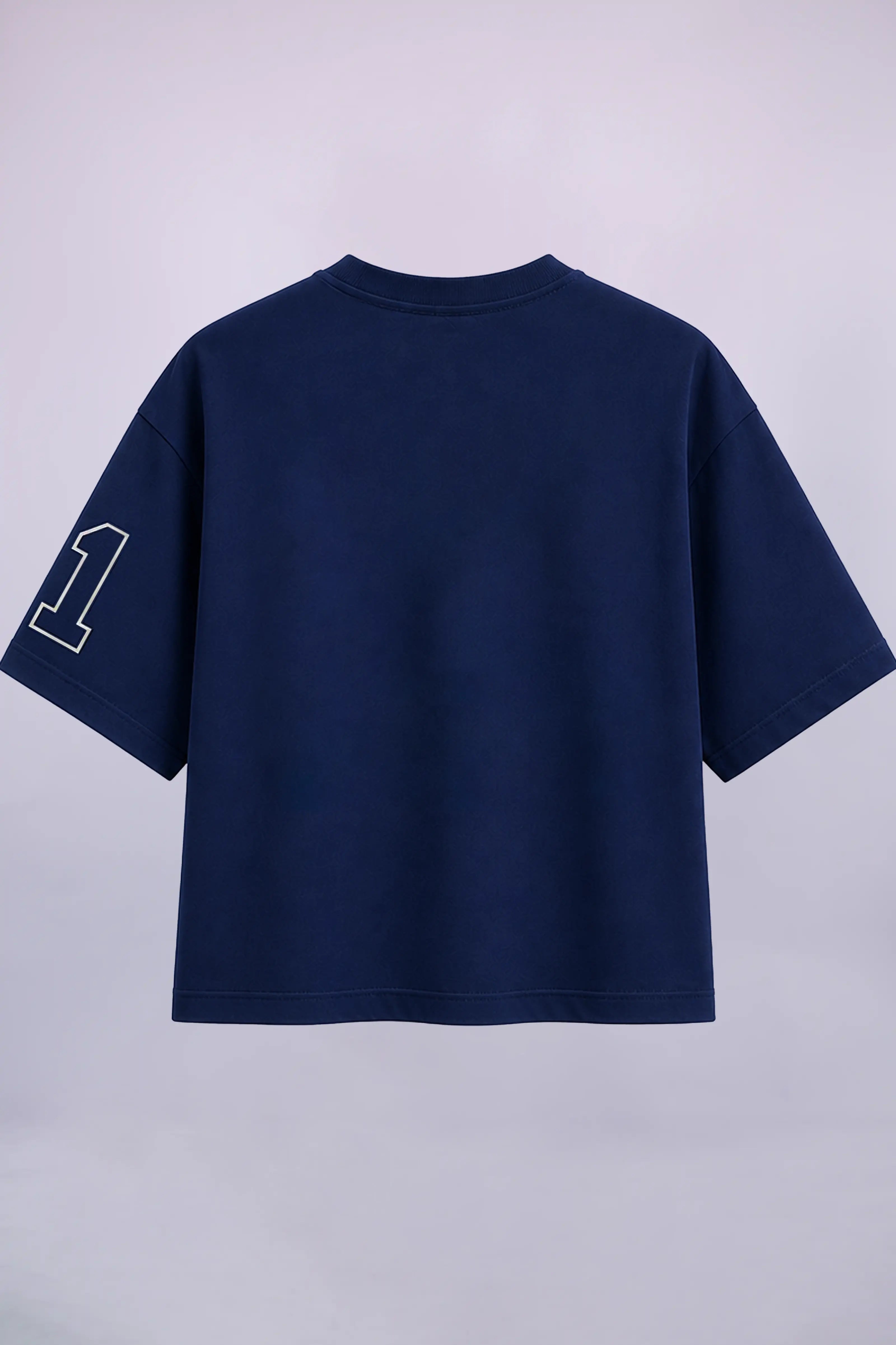 Baseball Patch Navy Blue Oversized T-Shirt