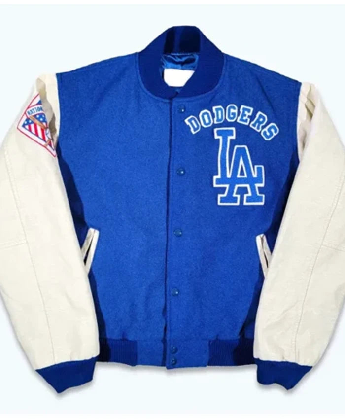 80’s Los Angeles Dodgers Blue And OFF-White Varsity Jacket