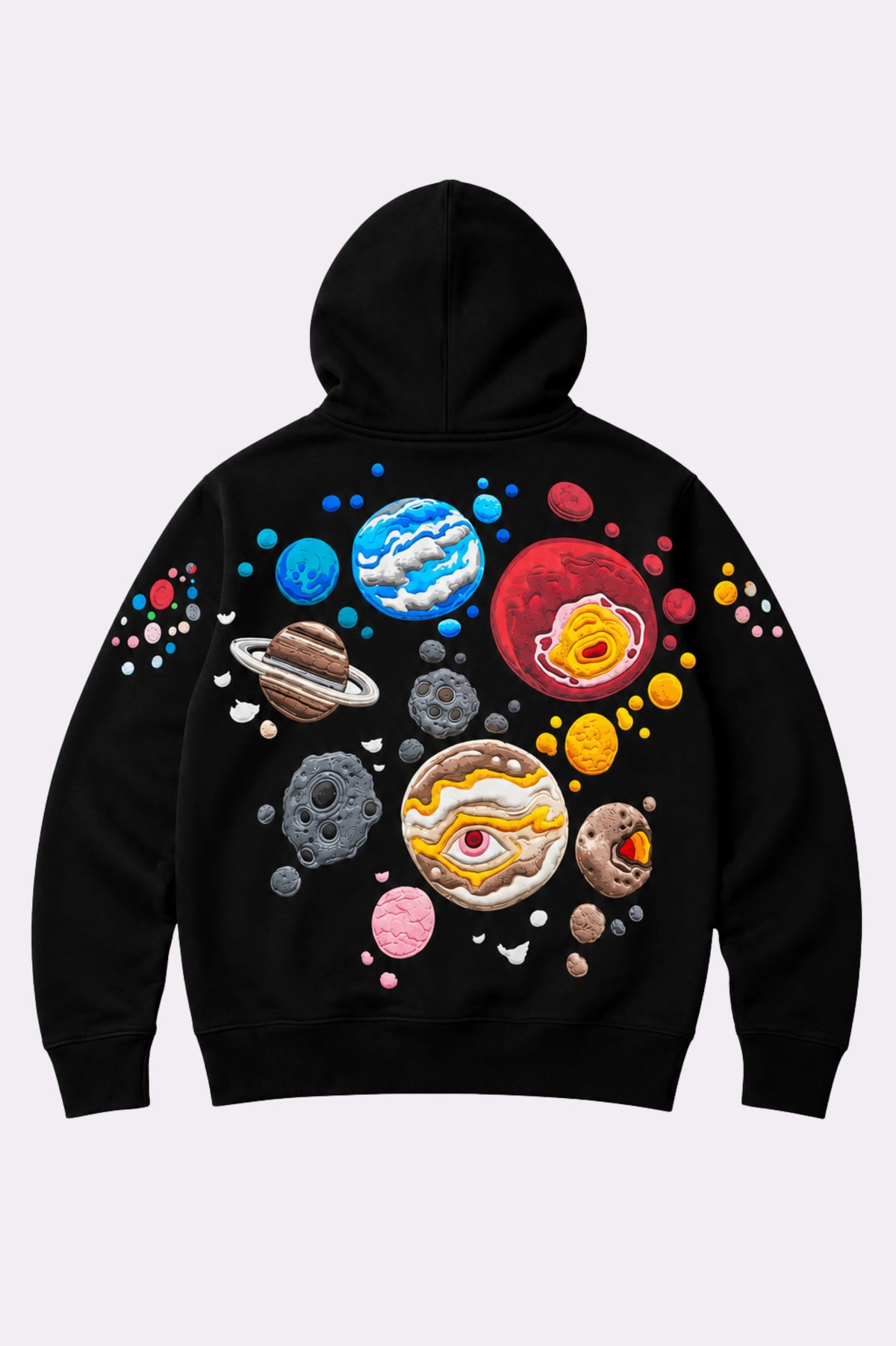 Galaxy Planet Graphic Black Hoodie