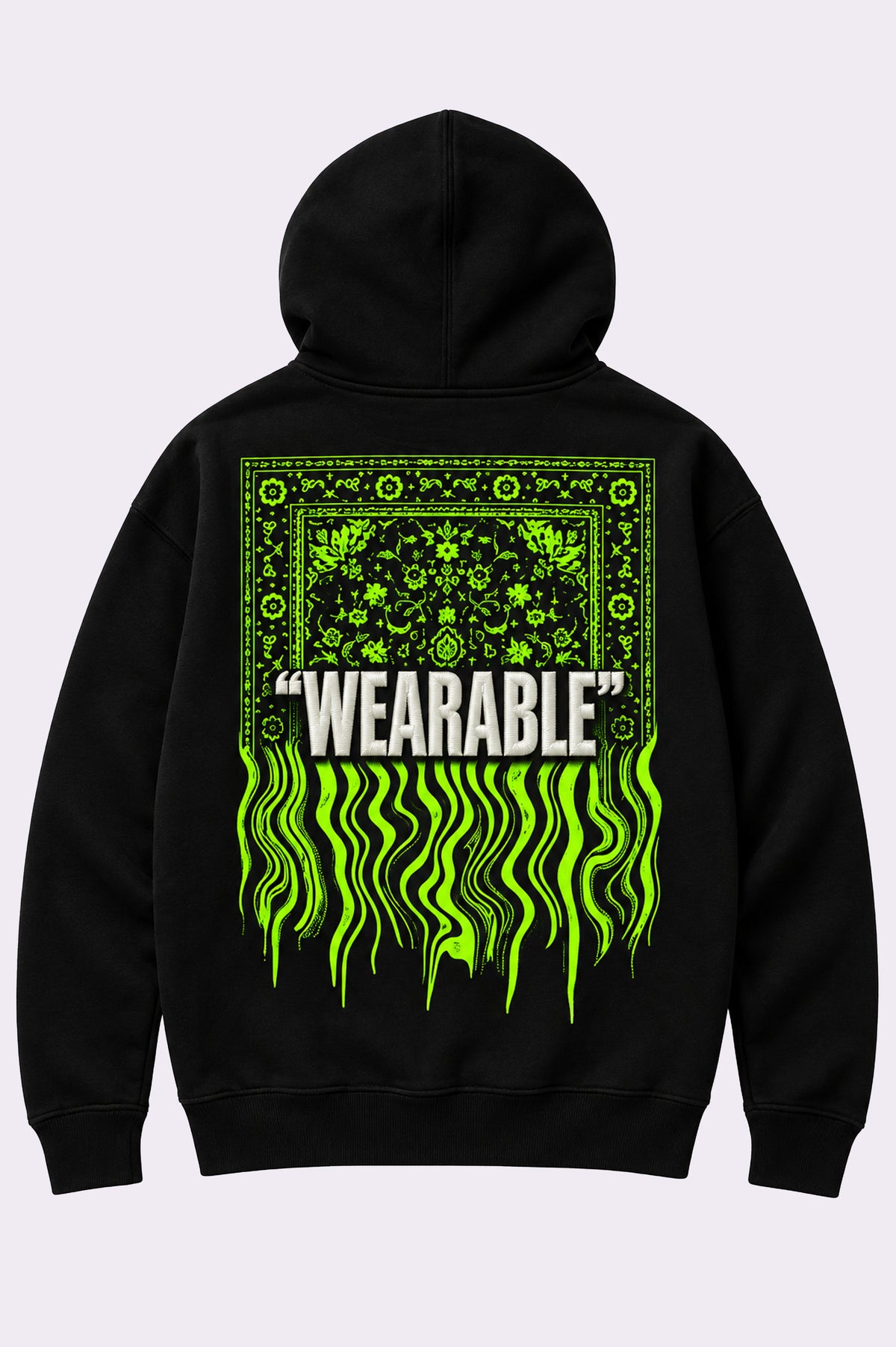 Wearable Green Bandana Patchwork Hoodie