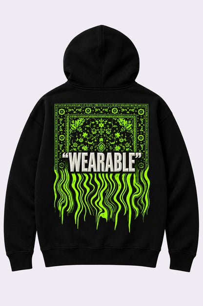 Wearable Green Bandana Patchwork Hoodie