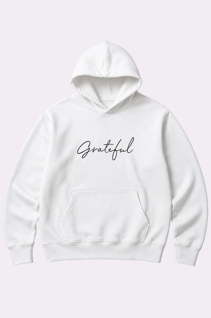 Grateful White Oversized Pullover Hoodie