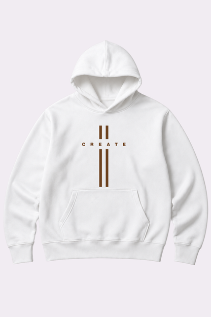 White Create Oversized Fleece Hoodie