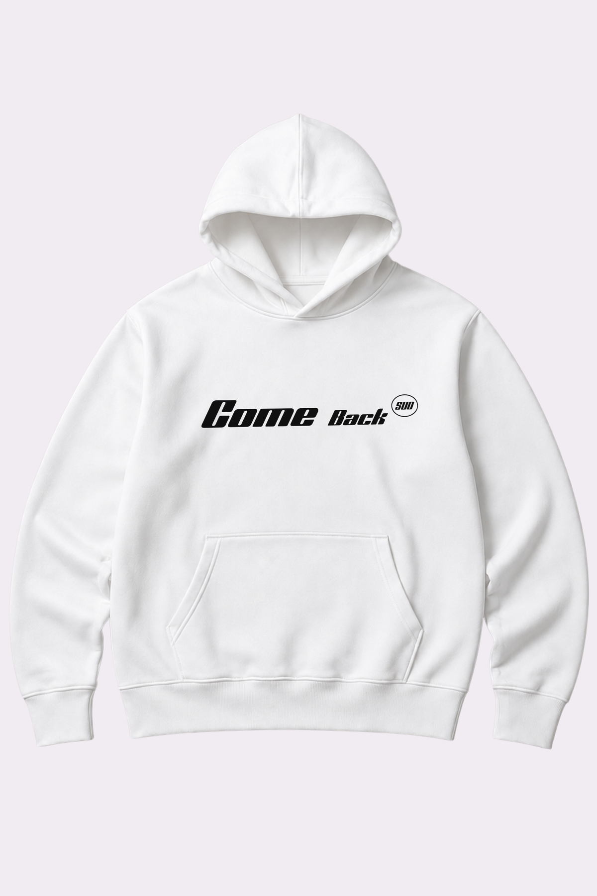 Come Back White Graphic Pullover Hoodie