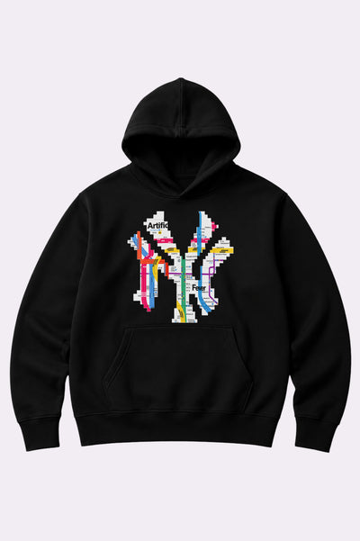 NYC Subway Black Pullover Hoodie