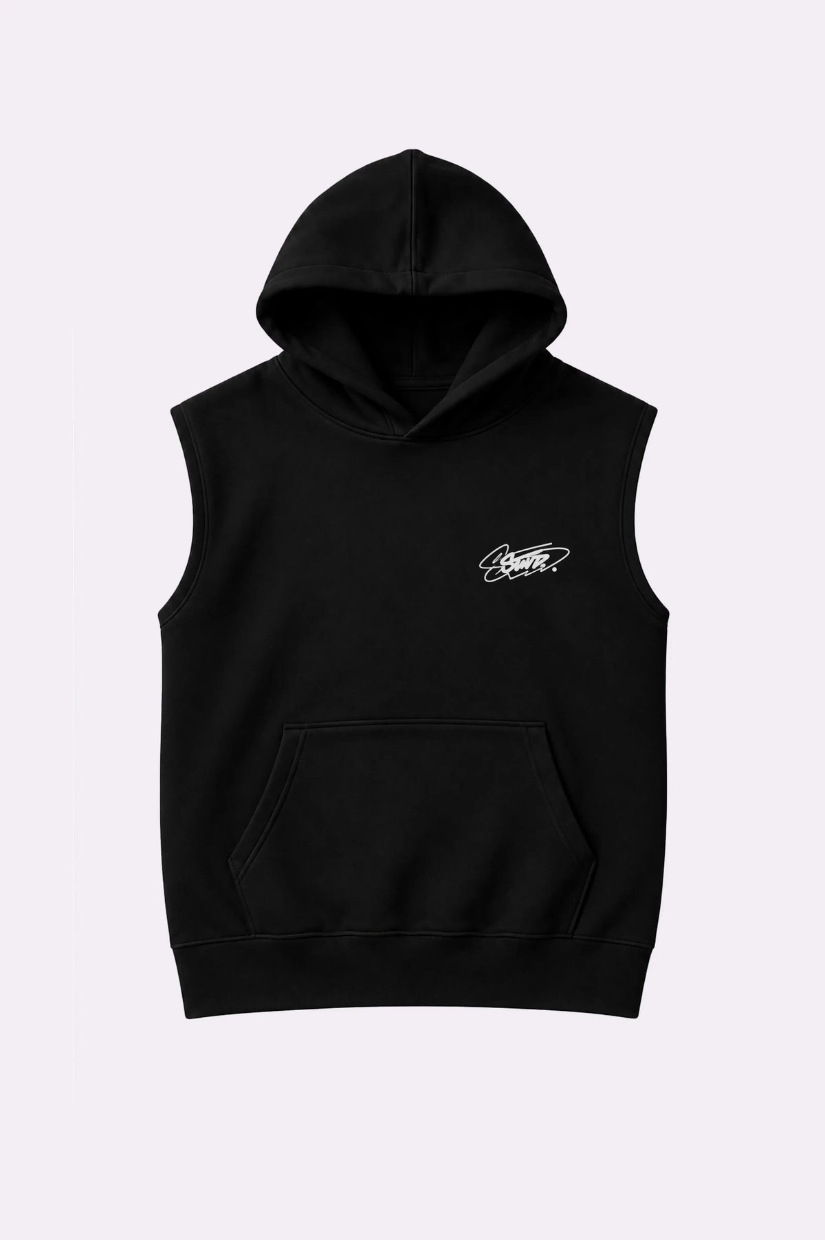 Black STWD Graffiti Sleeveless Hooded Vest