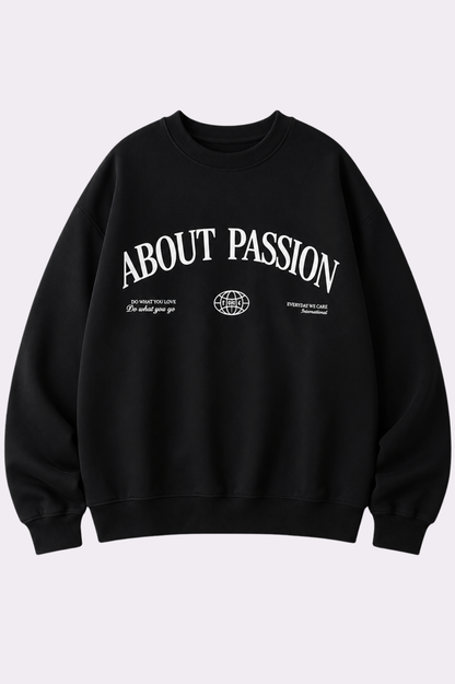 About Passion Black Graphic Sweatshirt